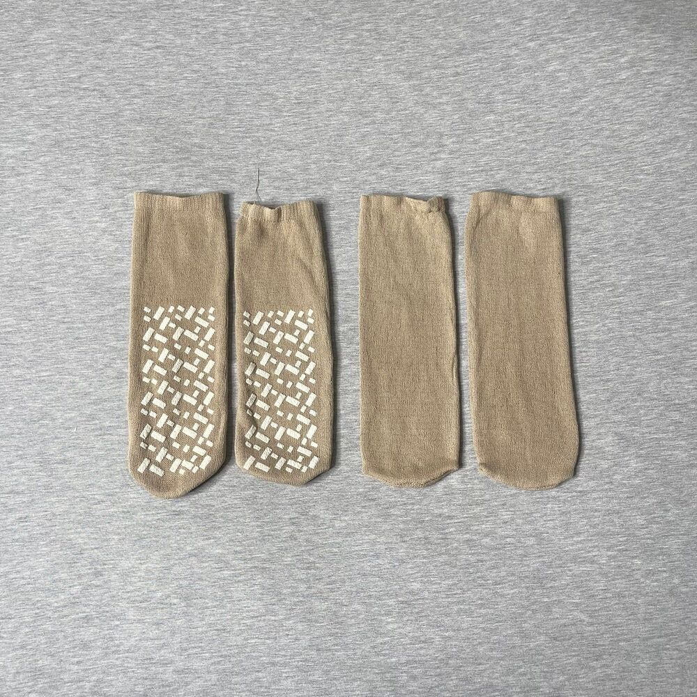 McKesson Unisex Solid Tan Ankle Socks 4 PCS. Set
